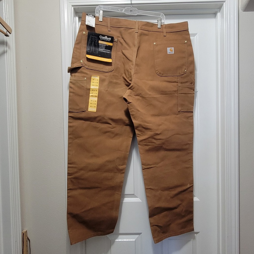 NWT Carhartt 42x30 Brown Duck Double Knee Work Pants Jeans‎ B01 BRN Actual 41x31